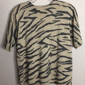 S/J Designs Metallic Animal Print Knit Sweater